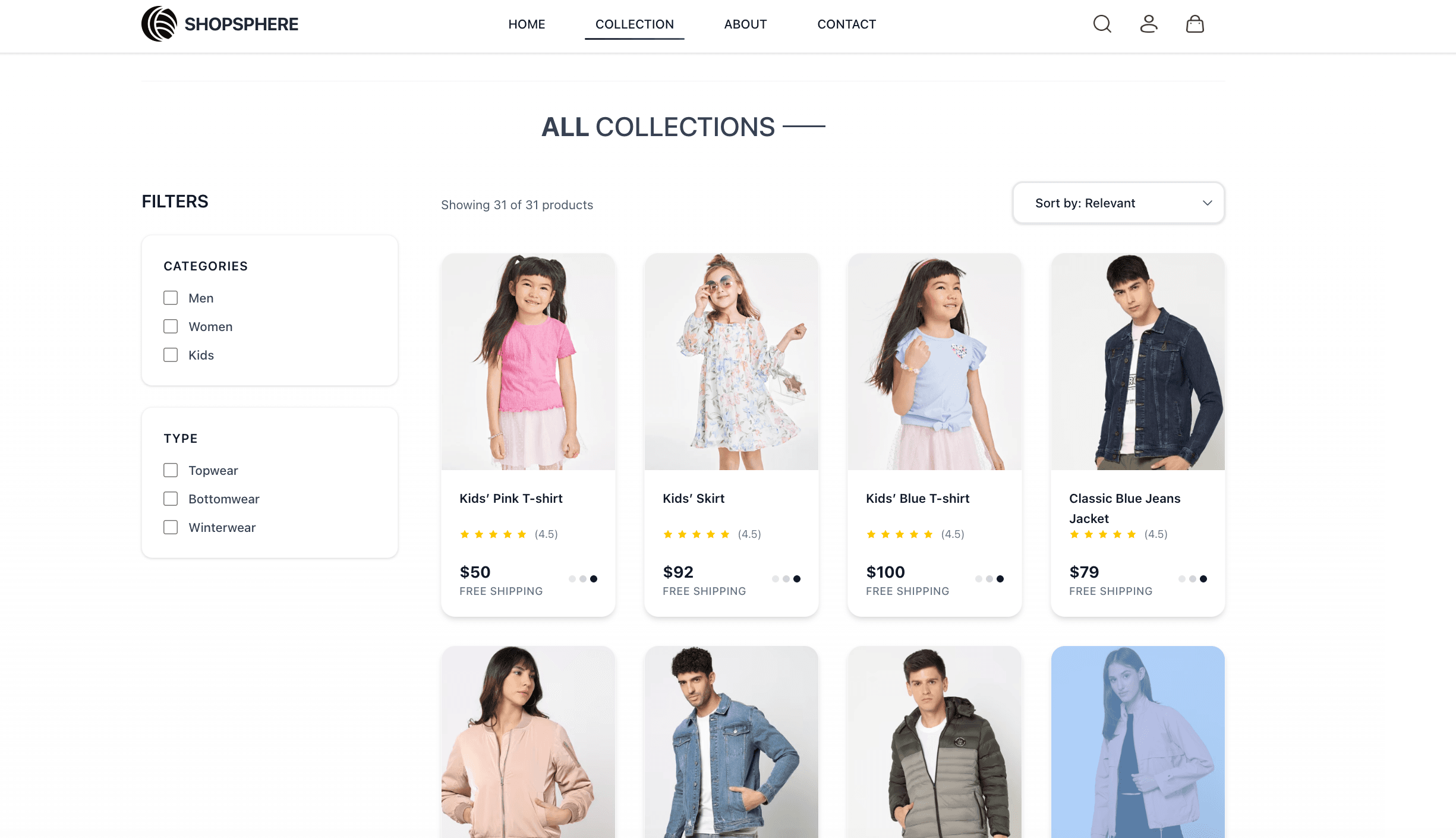 ShopSphere – E-commerce Website